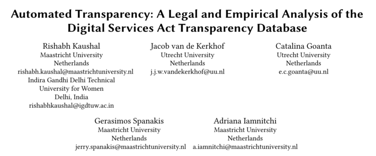 Automated Transparency: A Legal and Empirical Analysis of the DSA Transparency Database